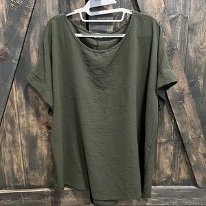 Gauze type material, army green blouse